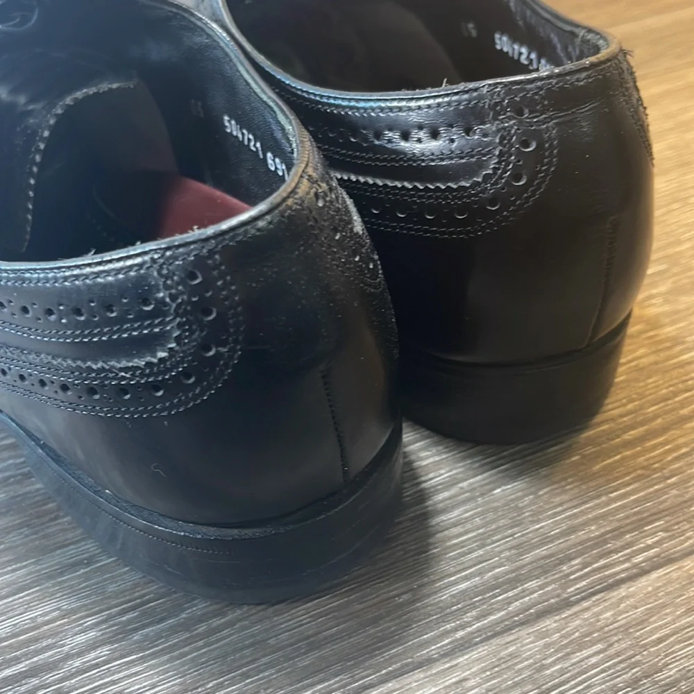 Florsheim black leather oxfords mens size 11.5 (f123)